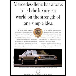 1989 Mercedes Benz S Class Coupe Vintage Print Ad German Luxury Car Wall Art